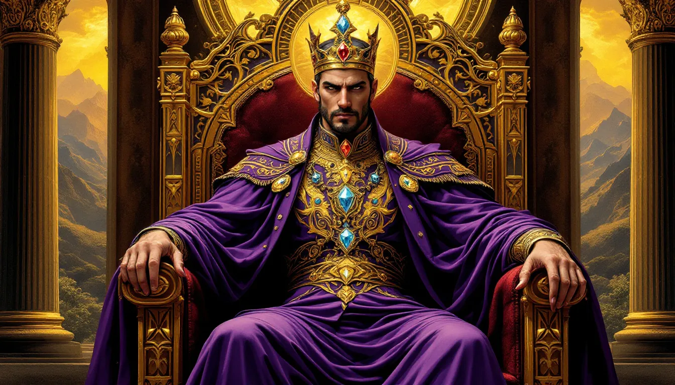 The Upright Emperor tarot card, illustrating its upright position.