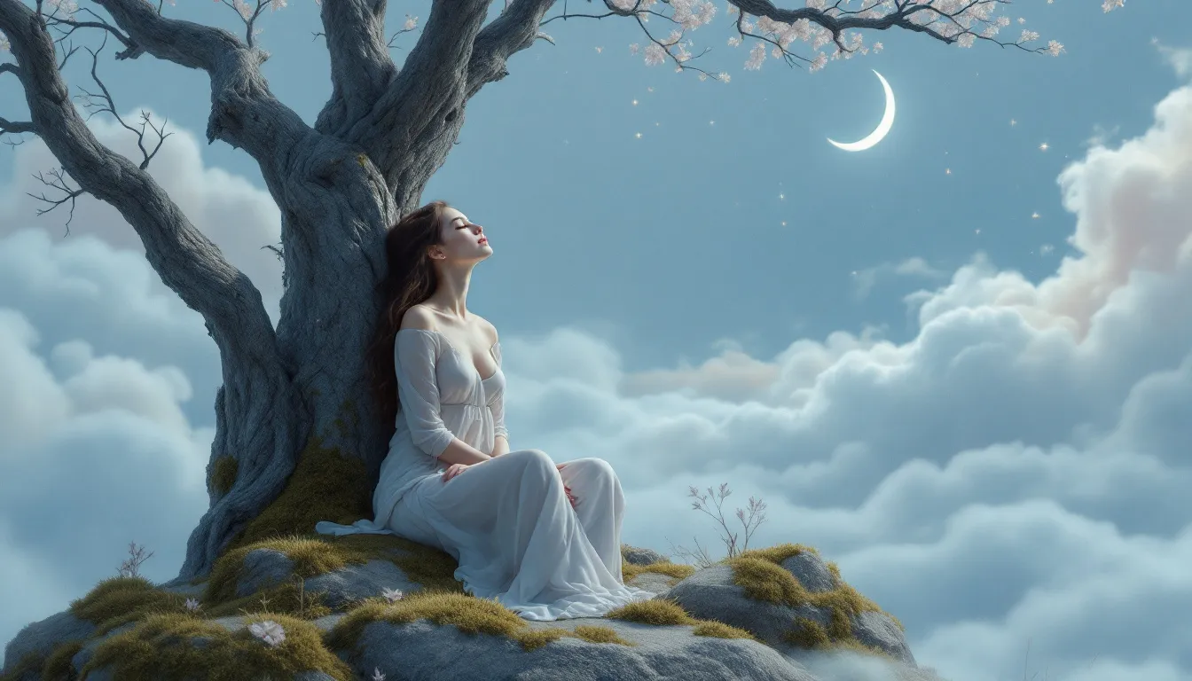 A woman practicing mindfulness in a peaceful setting, reflecting on her miscarriage dreams.