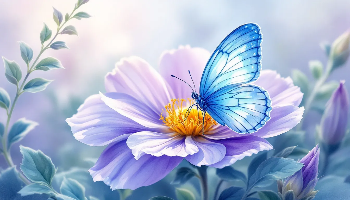 A beautiful blue butterfly resting on a flower, representing the symbolism of blue butterflies.