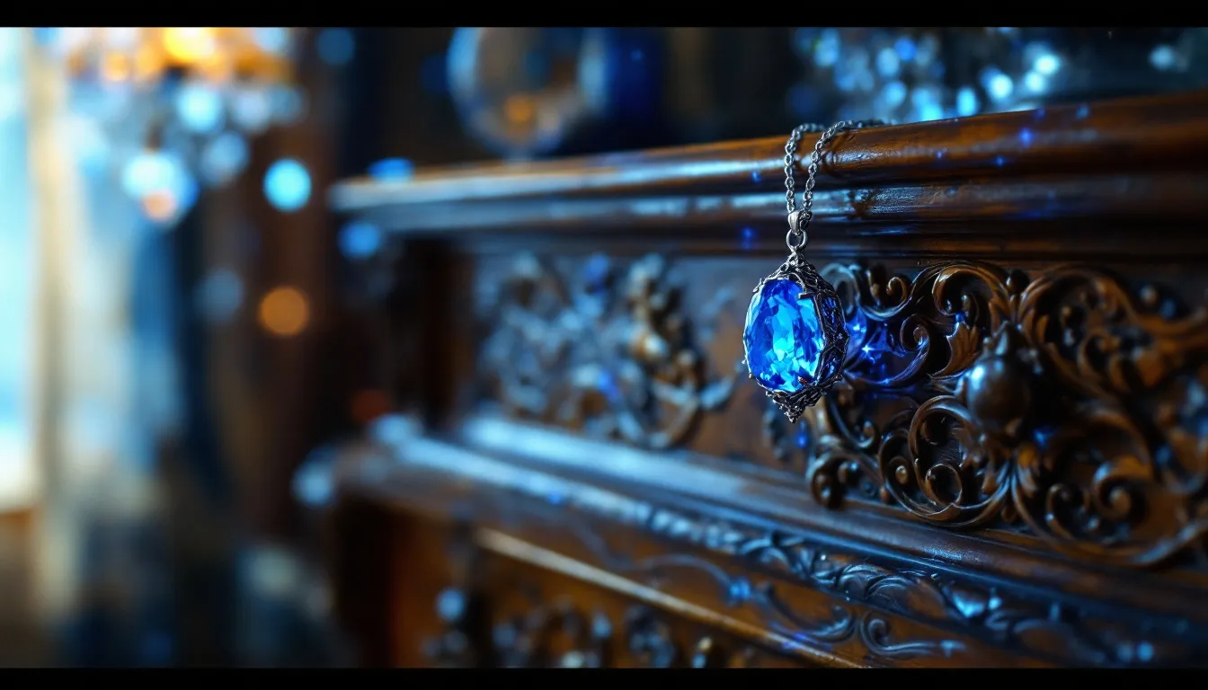 Beautiful blue gemstones displayed in a daily life context, such as jewelry and decor.