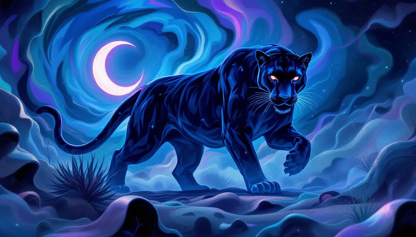 Cultural symbols associated with black panther dreams.