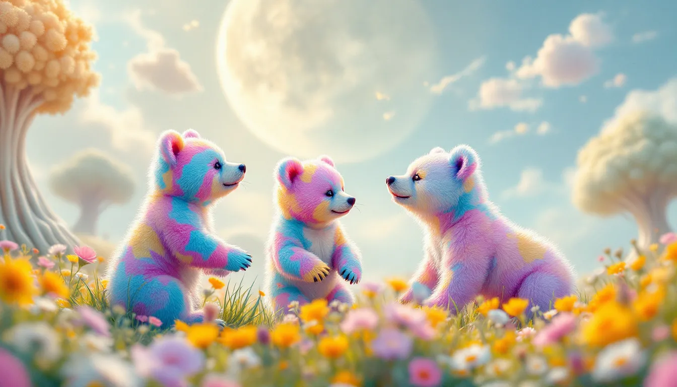 Cute bear cubs playing, representing bear cubs in dreams.