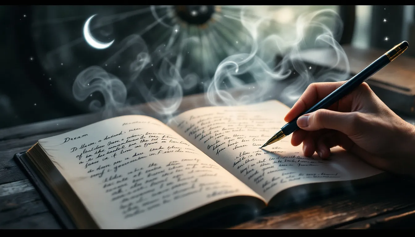 A person writing in a dream journal, capturing insights from bicycle dreams.