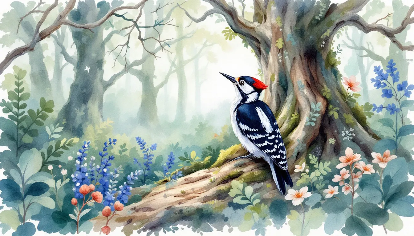 A scenic view of a woodpecker in the wild, depicting woodpecker sightings and their meanings.