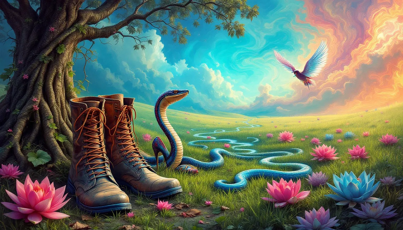 Various types of shoes representing different meanings in dreams.