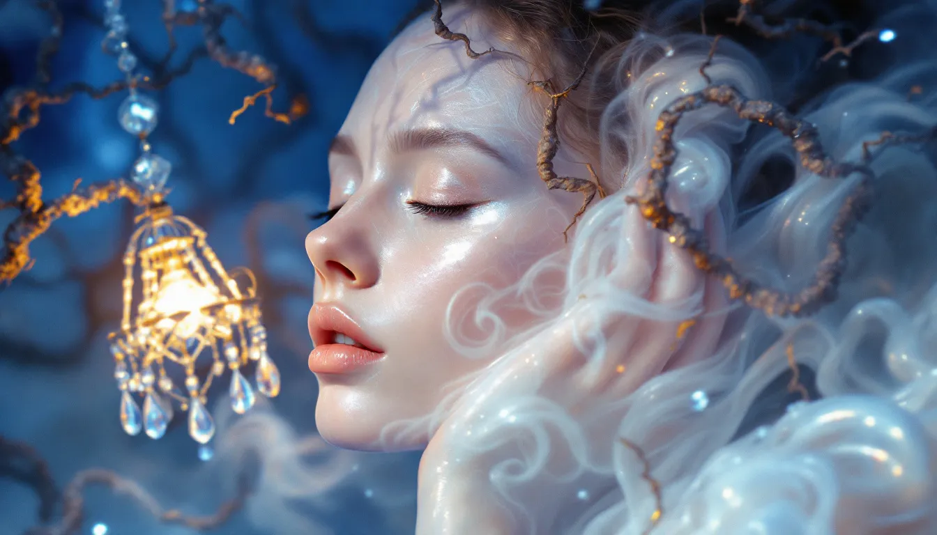A serene and spiritual representation of awakening through lice dreams.