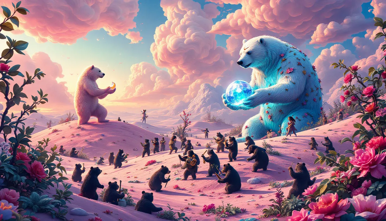 A cultural representation of bears in various dream interpretations.