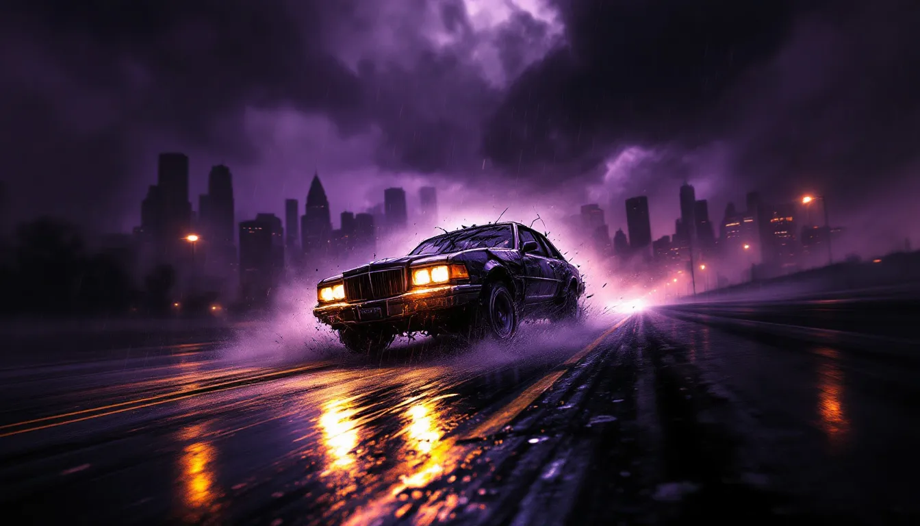 An abstract representation of a stolen car dream.