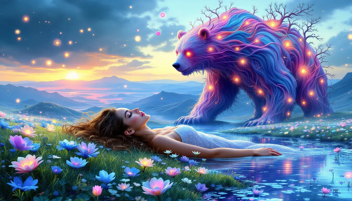 A person experiencing a bear dream, symbolizing different scenarios.