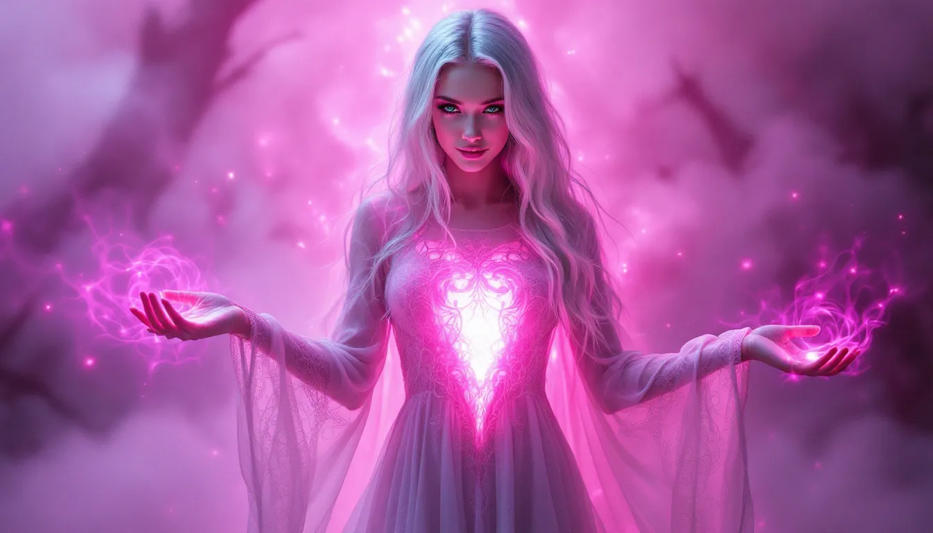 In the image, a soft pink aura radiates, symbolizing creative energy and new beginnings. This vibrant hue suggests a fresh perspective, ideal for personal growth and exploring new opportunities, much like the energy of the ace of wands upright.