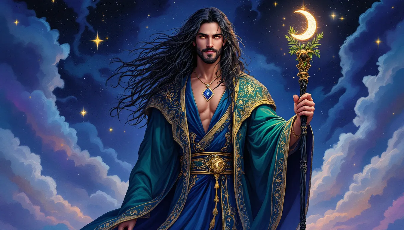 An illustration of the Magician tarot card, symbolizing power and potential.