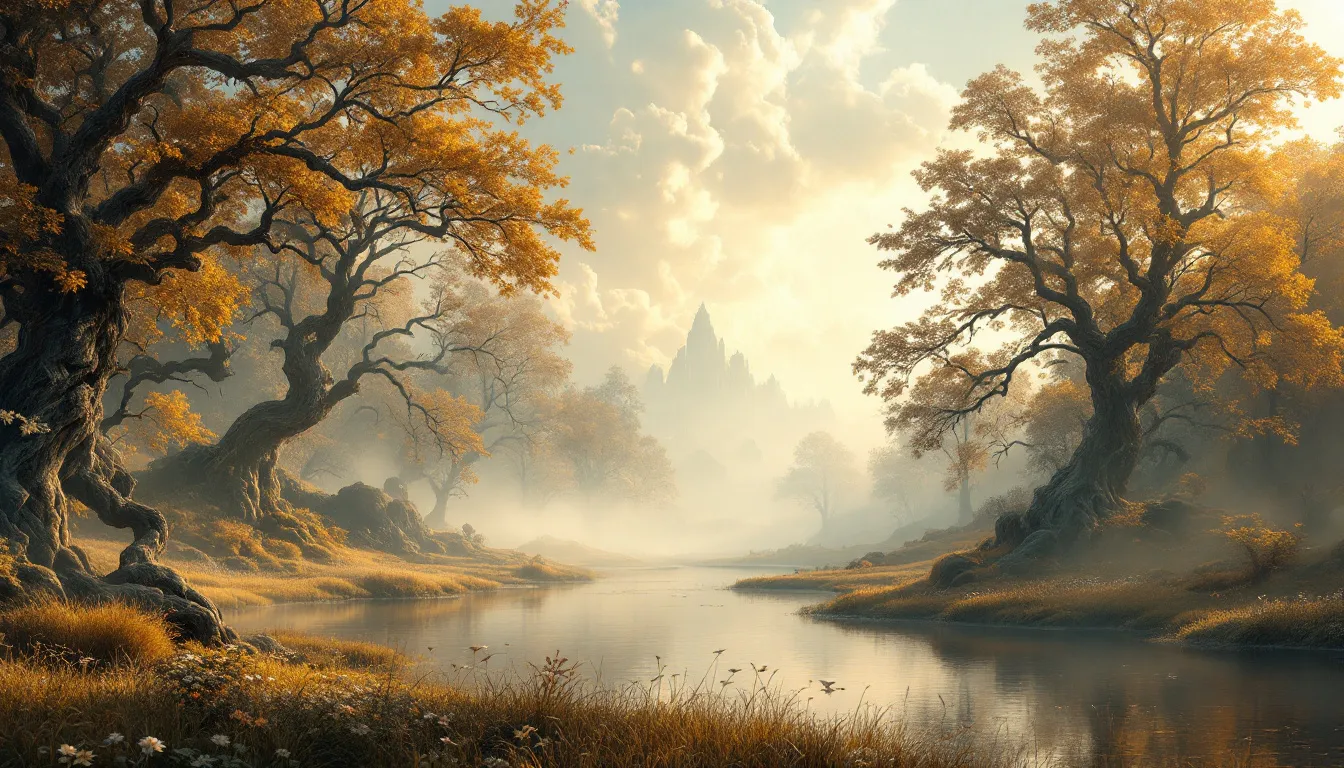 A serene landscape representing the spiritual significance of a brown aura.