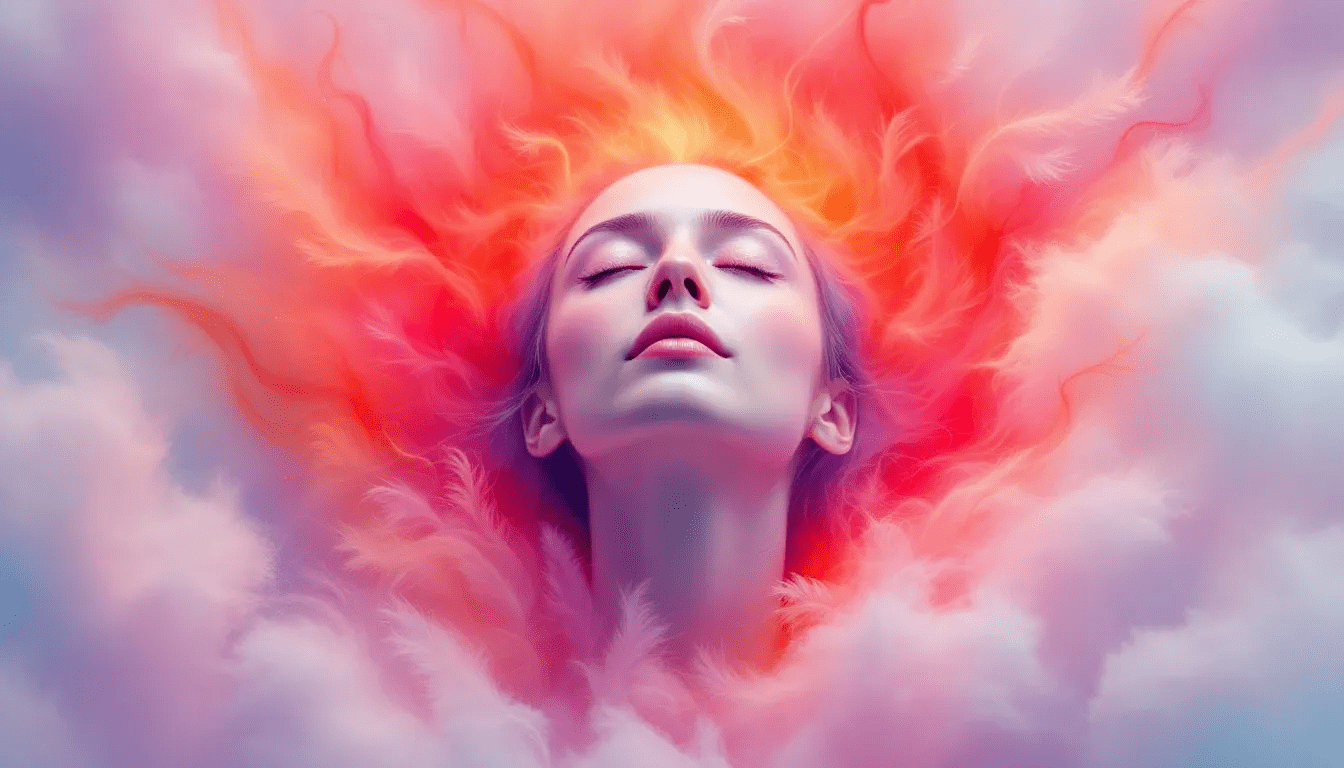 A person exhibiting a red aura, symbolizing passion and energy.