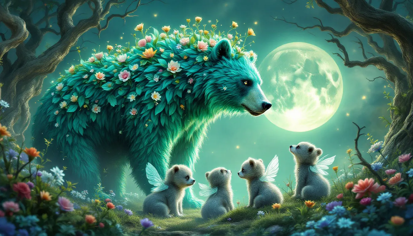 A mother bear with her cubs, representing the common bear dream meanings.